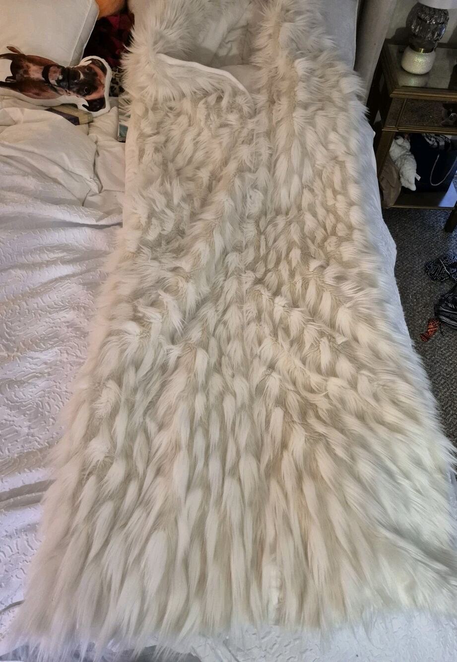 💥 Pottery Barn Teen Sleeping Bag Hooded Faux Fur Supremely Soft Zip Front
